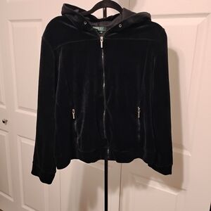 Ralph Lauren Black Velvet Women's Jacket Size L Vtg